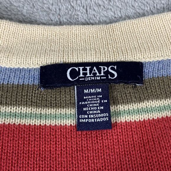 Chaps Rainbow Colorful Striped Knit Sweater Size Medium Women’s - Picture 9 of 11